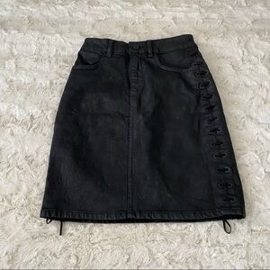 DL1961 Black Sandra Lace Up Sides Skirt in Night Shine Size XS